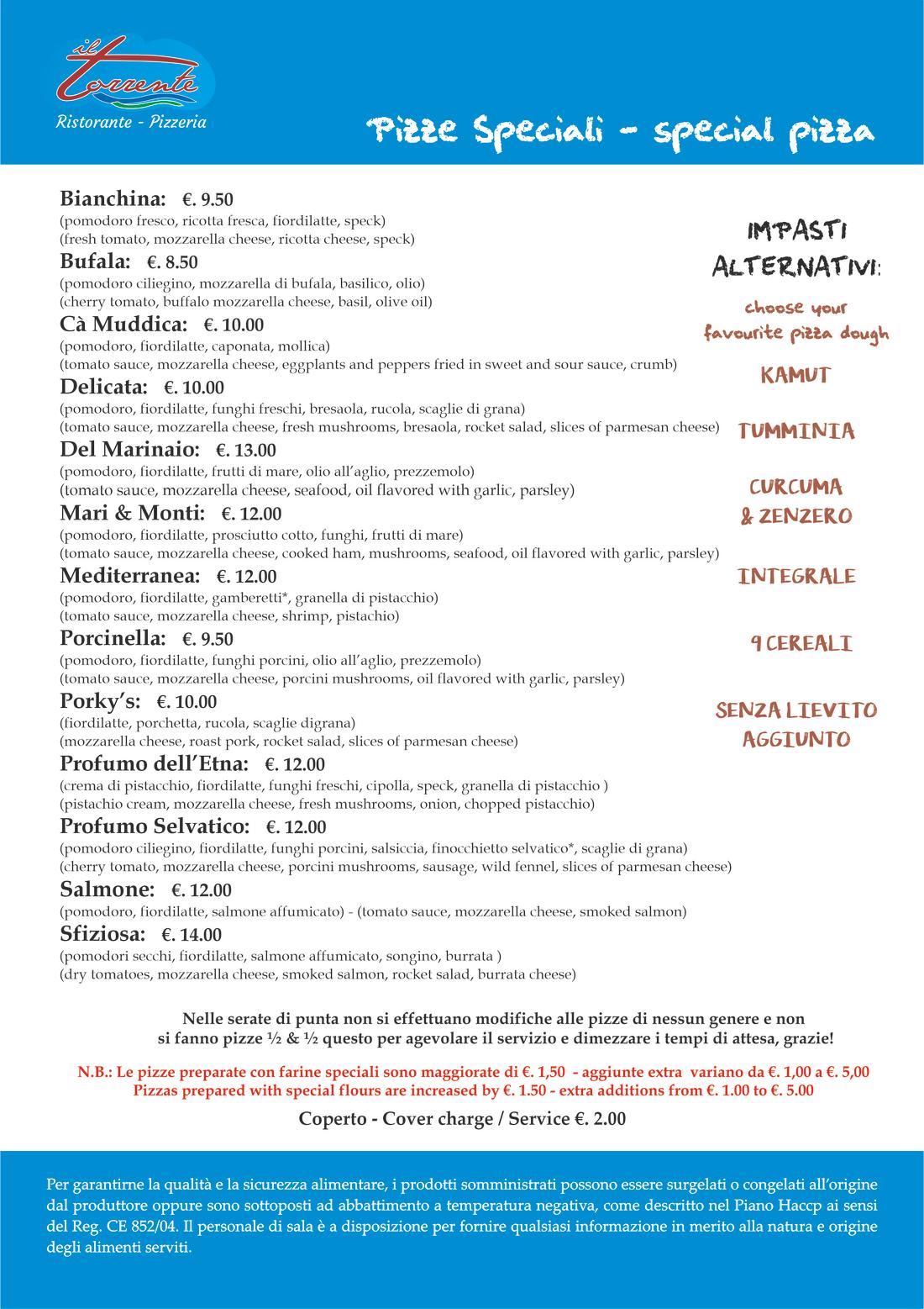 Pizze Speciali