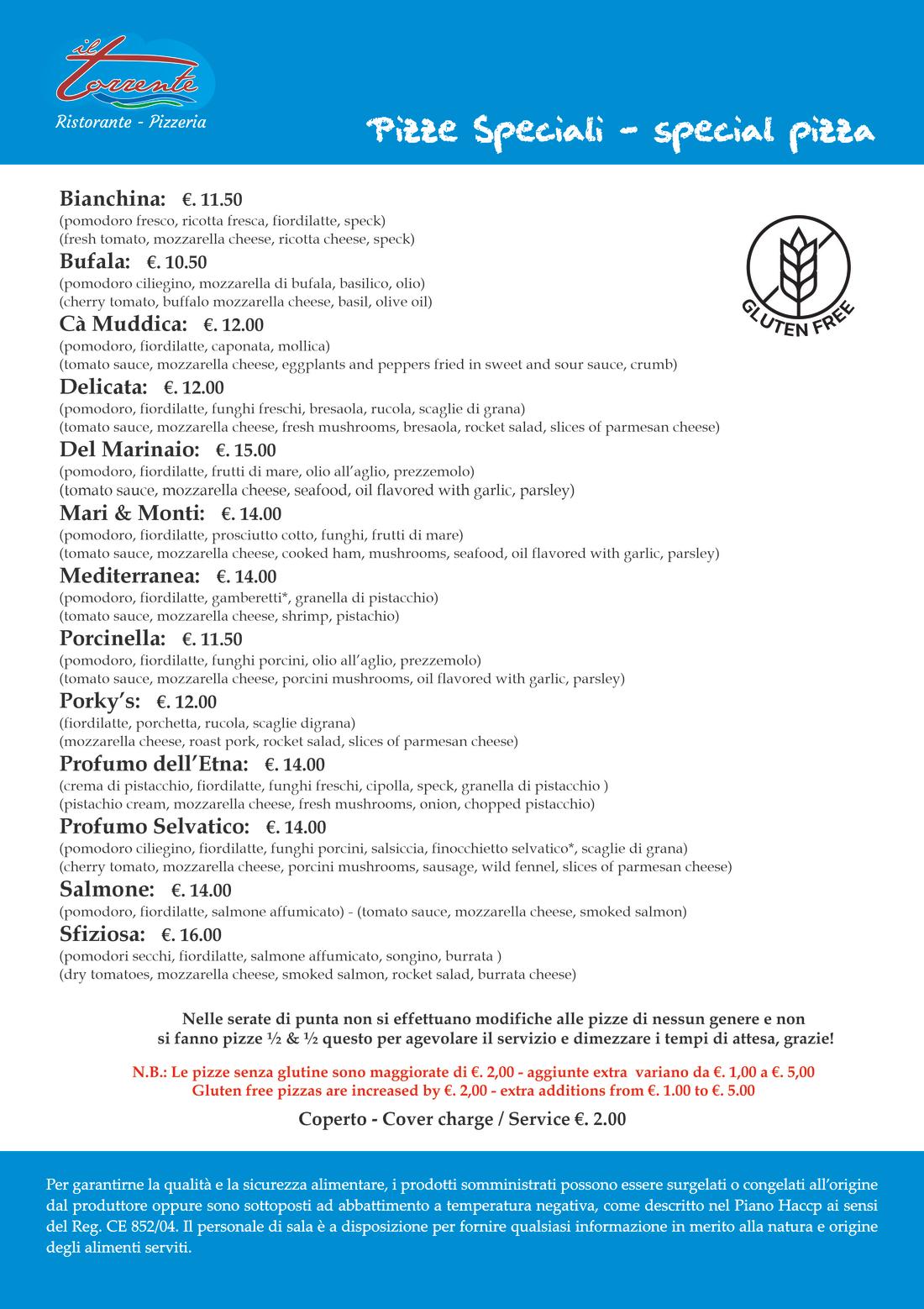 Pizze Speciali